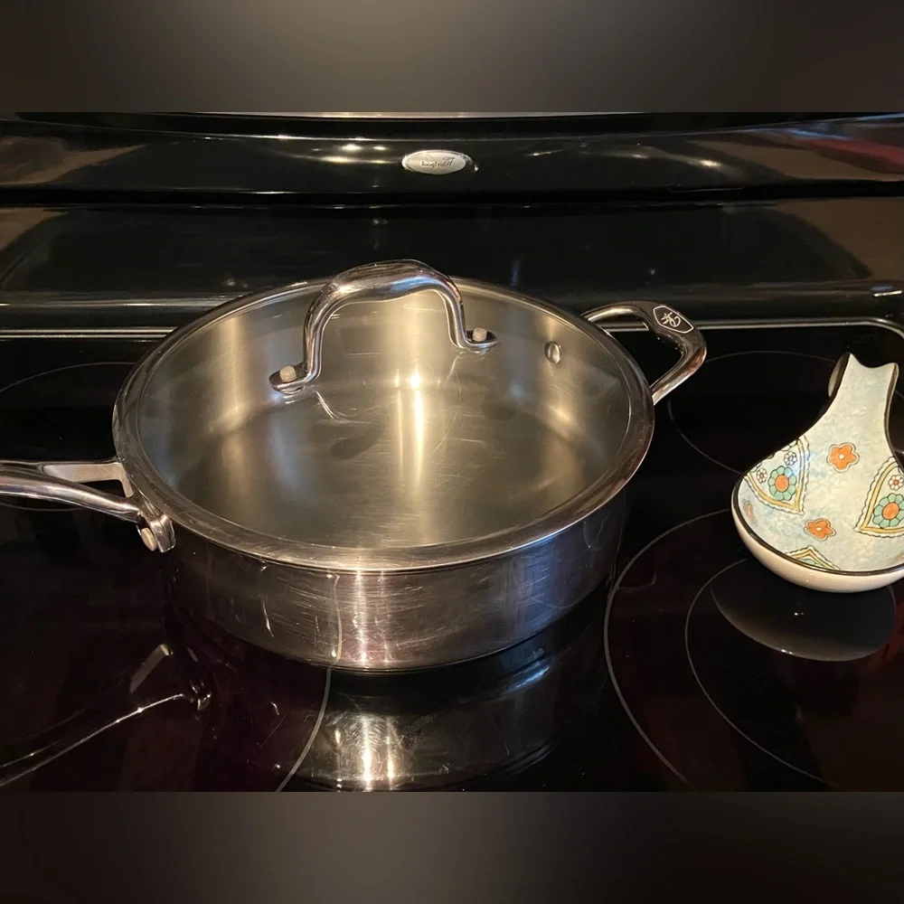 Guy Fieri Large 4 Quart Stainless Steel Stove Top Cookware & Original Lid- VGU